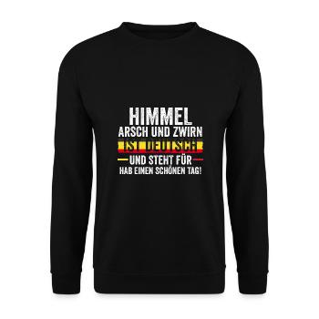 German German Germany - Unisex Sweatshirt - black - Front - Alina (178cm) & Michal (187cm)