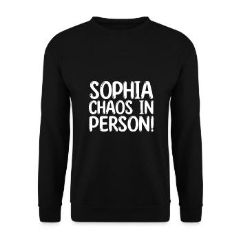 First name Sophia - Unisex Sweatshirt - black - Front - Alina (178cm) & Michal (187cm)