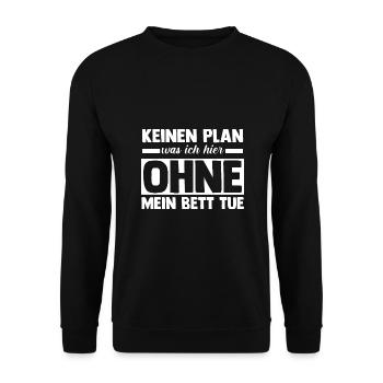 Late riser Shlafen lazy - Unisex Sweatshirt - black - Front - Alina (178cm) & Michal (187cm)