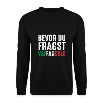 Italy Italian Vaffanculo - Unisex Sweatshirt - black - Front - Alina (178cm) & Michal (187cm)