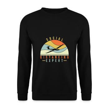 Social Distancing Expert Glider - Unisex Sweatshirt - black - Front - Alina (178cm) & Michal (187cm)