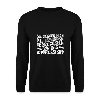 Lustige Sprüche Arbeitskollegen Bürohumor - Unisex Pullover - Schwarz - Vorne - Alina (178cm) & Michal (187cm)