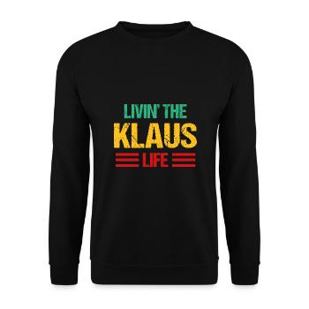 Klaus - Unisex Pullover - Schwarz - Vorne - Alina (178cm) & Michal (187cm)