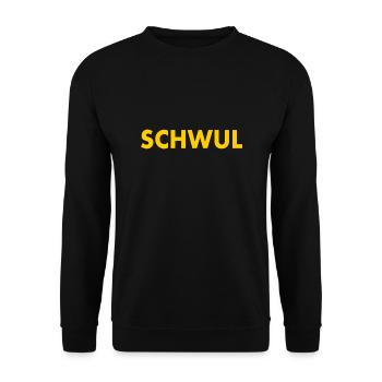 Schwul - Unisex Pullover - Schwarz - Vorne - Alina (178cm) & Michal (187cm)