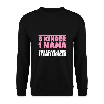 Mom of 5 children - Unisex Sweatshirt - black - Front - Alina (178cm) & Michal (187cm)