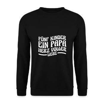 Dad of 5 children - Unisex Sweatshirt - black - Front - Alina (178cm) & Michal (187cm)