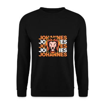 Löwe Johannes - Unisex Pullover - Schwarz - Vorne - Alina (178cm) & Michal (187cm)