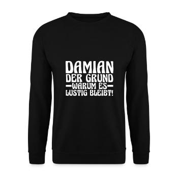 Prénom Damian - Sweat-shirt Unisexe - noir - Devant - Alina (178cm) & Michal (187cm)