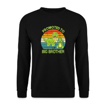 Gefördert zu big brother dinosaurier / Dino Big Bro - Unisex Pullover - Schwarz - Vorne - Alina (178cm) & Michal (187cm)