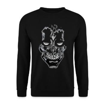 Skull Shine Gothic Skull - Unisex Sweatshirt - black - Front - Alina (178cm) & Michal (187cm)