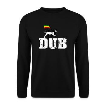 Dub Reggae Lion - Unisex Pullover - Schwarz - Vorne - Alina (178cm) & Michal (187cm)