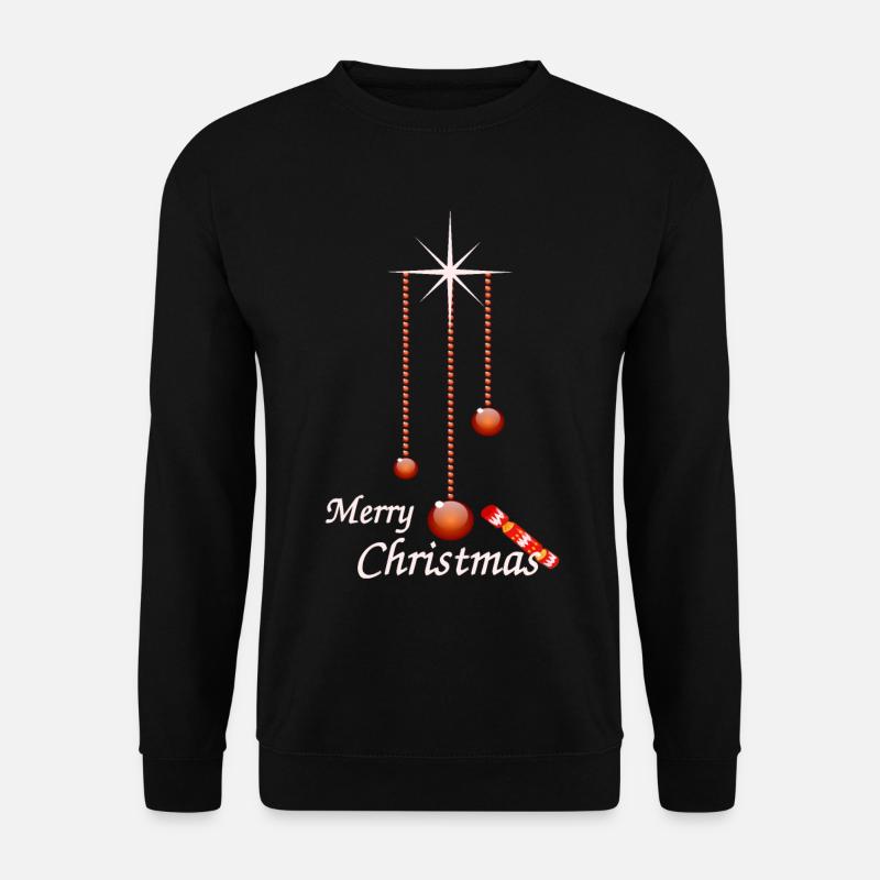 Weihnachtskugeln mit Bonbon - Unisex Pullover - Schwarz