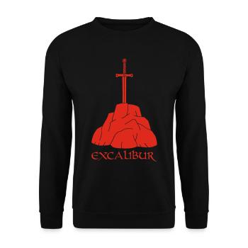 L'épée Excalibur (rouge) - Sweat-shirt Unisexe - noir - Devant - Alina (178cm) & Michal (187cm)