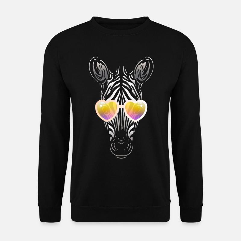 Zebra mit Sonnenbrille - Unisex Pullover - Schwarz
