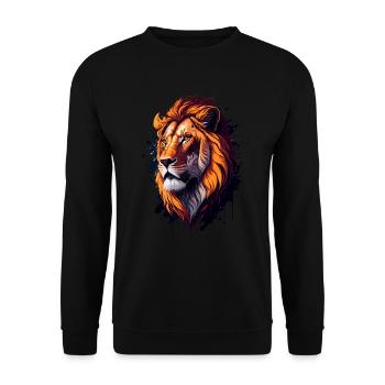 Abstract illustration of lion - Unisex Sweatshirt - black - Front - Alina (178cm) & Michal (187cm)