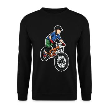 Drôle de vélo de montagne garçon - Sweat-shirt Unisexe - noir - Devant - Alina (178cm) & Michal (187cm)