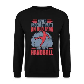 Handball Großvater - Unisex Pullover - Schwarz - Vorne - Alina (178cm) & Michal (187cm)