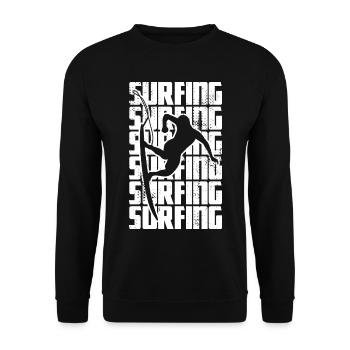 Surfing - Unisex Sweatshirt - black - Front - Alina (178cm) & Michal (187cm)