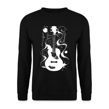 Ukulele Zeichnung - Unisex Pullover - Schwarz - Vorne - Alina (178cm) & Michal (187cm)