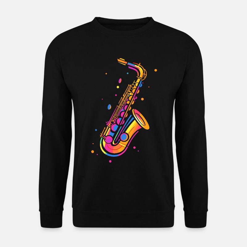 Retro Saxophon - Unisex Pullover - Schwarz