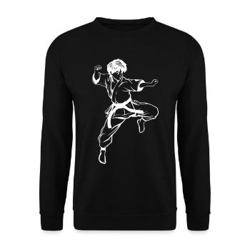 Croquis de karaté garçon - Sweat-shirt Unisexe - noir - Devant - Alina (178cm) & Michal (187cm)
