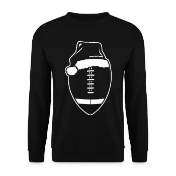 Chapeau de Père Noël de football américain - Sweat-shirt Unisexe - noir - Devant - Alina (178cm) & Michal (187cm)