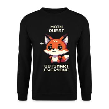 Quête principale : Déjouer tout le monde | Renard, Farceur - Sweat-shirt Unisexe - noir - Devant - Alina (178cm) & Michal (187cm)