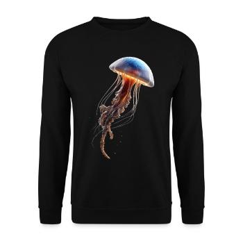 Jellyfish Jellyfish Fire Jellyfish Medusa Cute Jellyfish - Unisex Sweatshirt - black - Front - Alina (178cm) & Michal (187cm)