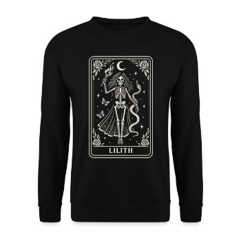 Lilith Skeleton Goddess Moonlight - Unisex Sweatshirt - black - Front - Alina (178cm) & Michal (187cm)