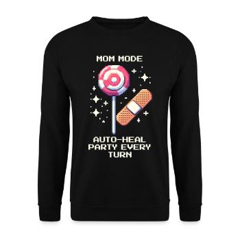 Mommy Mode: Auto-Heal Every Round | Parents - Unisex Sweatshirt - black - Front - Alina (178cm) & Michal (187cm)