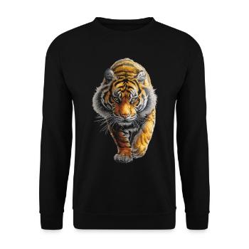 Tiger - Unisex Pullover - Schwarz - Vorne - Alina (178cm) & Michal (187cm)
