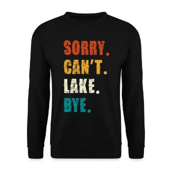 Sorry Can't Lake Bye — Distressed Retro - Unisex Sweatshirt - black - Front - Alina (178cm) & Michal (187cm)