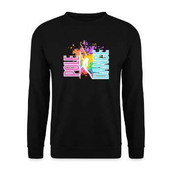 Pole Dance Splash Neon Colors - Unisex Sweatshirt - black - Front - Alina (178cm) & Michal (187cm)