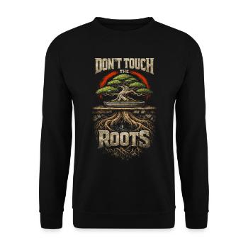 Bonsaibaum Dont Touch The Roots - Unisex Pullover - Schwarz - Vorne - Alina (178cm) & Michal (187cm)
