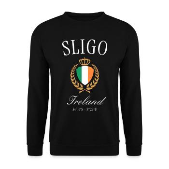 Couronne du blason de Sligo Ireland – Souvenir de voyage - Sweat-shirt Unisexe - noir - Devant - Alina (178cm) & Michal (187cm)