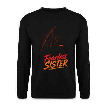Sœur Intrépide – Grimper sans peur - Sweat-shirt Unisexe - noir - Devant - Alina (178cm) & Michal (187cm)