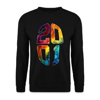 25 JAHRE ALT 2001 25. GEBURTSTAG - Unisex Pullover - Schwarz - Vorne - Alina (178cm) & Michal (187cm)