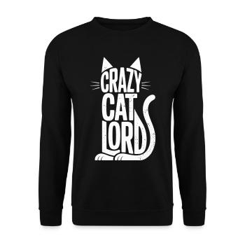 Cat Lord Shirt with Cat Ears - Unisex Sweatshirt - black - Front - Alina (178cm) & Michal (187cm)