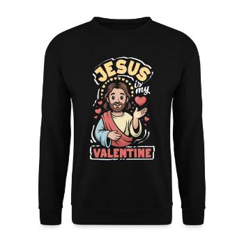 Retro Heart Valentine's Day Design Love - Unisex Sweatshirt - black - Front - Alina (178cm) & Michal (187cm)