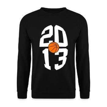 JAHRGANG 2013 BASKETBALL 13. GEBURTSTAG - Unisex Pullover - Schwarz - Vorne - Alina (178cm) & Michal (187cm)