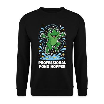 Grenouille professionnelle de sauteur d’étang - Sweat-shirt Unisexe - noir - Devant - Alina (178cm) & Michal (187cm)