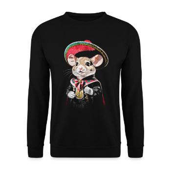 Mariachi-Maus - Unisex Pullover - Schwarz - Vorne - Alina (178cm) & Michal (187cm)