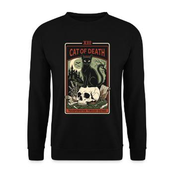 Katze Tarot - Unisex Pullover - Schwarz - Vorne - Alina (178cm) & Michal (187cm)