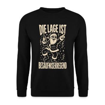Die Lage ist besäufniserregend - Unisex Pullover - Schwarz - Vorne - Alina (178cm) & Michal (187cm)