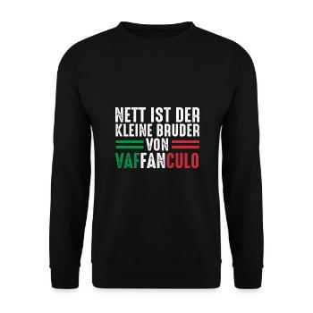 Italien Italiener Vaffanculo - Unisex Pullover - Schwarz - Vorne - Alina (178cm) & Michal (187cm)