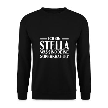 Vorname Stella - Unisex Pullover - Schwarz - Vorne - Alina (178cm) & Michal (187cm)