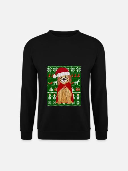 Gestrickter Hund als Weihnachtsmann Ugly Christmas - Unisex Pullover - Schwarz