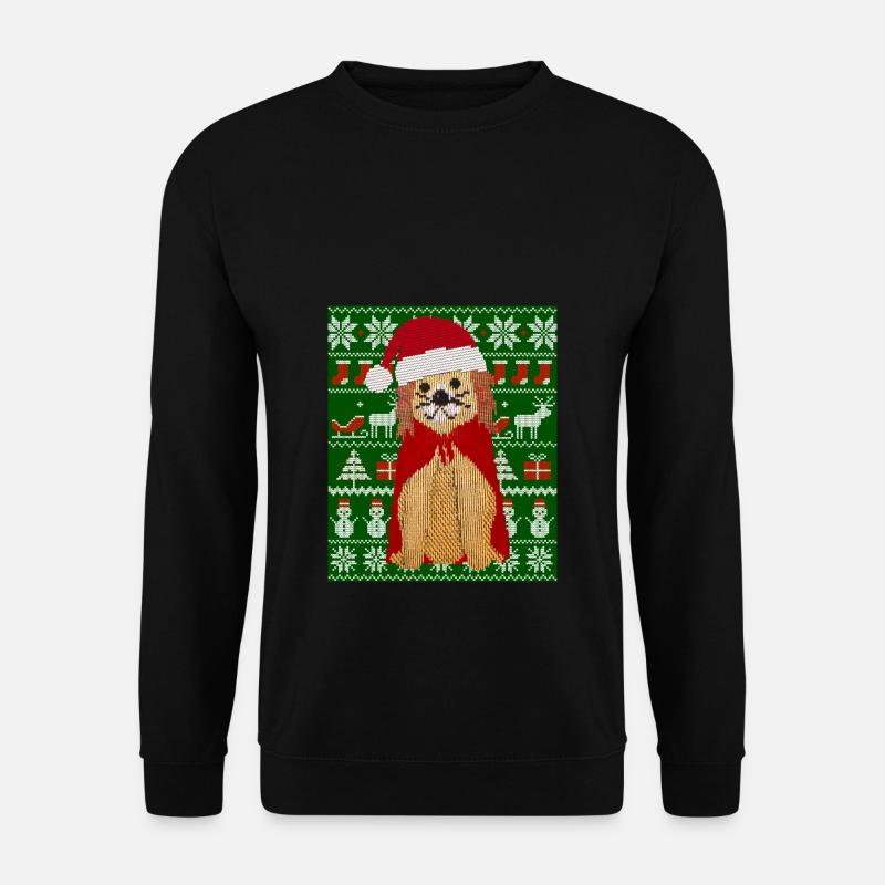 Gestrickter Hund als Weihnachtsmann Ugly Christmas - Unisex Pullover - Schwarz