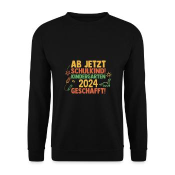 8 Klasse Schulkind Schulanfang Kindergarten Kita E - Unisex Pullover - Schwarz - Vorne - Alina (178cm) & Michal (187cm)