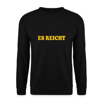 Es reicht - Unisex Pullover - Schwarz - Vorne - Alina (178cm) & Michal (187cm)
